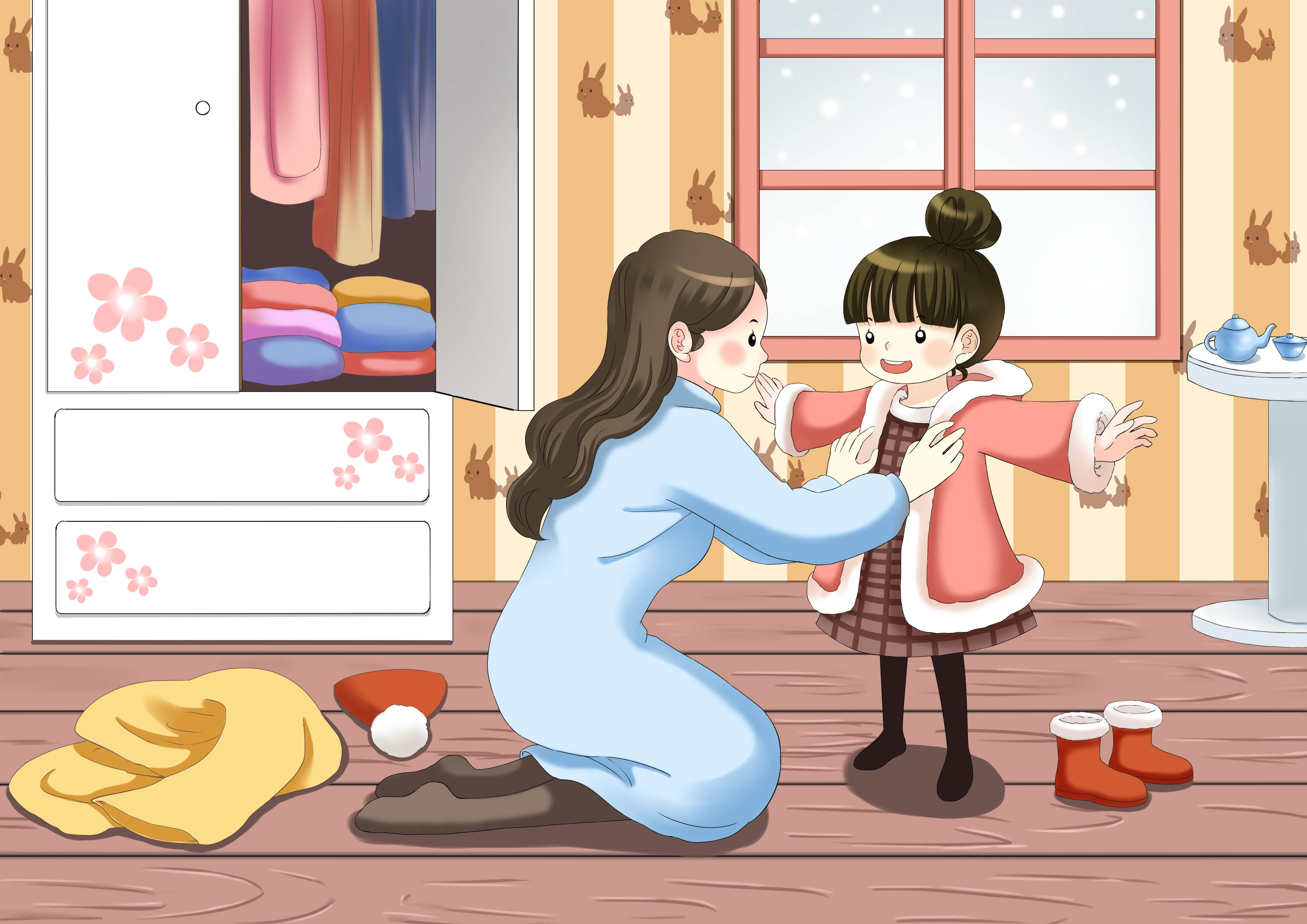 济南城管提醒市民要注意添衣保暖,尤其要注意头部,腹部,脚部保暖.